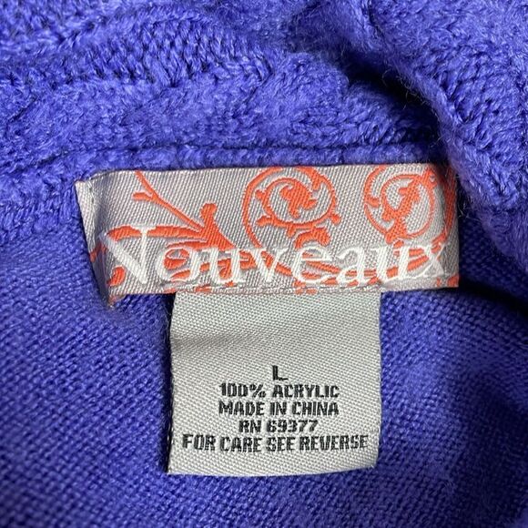 Nouveau Ladies Cowl Neck Long Sleeve Sweater, Size Large, Purple - Picture 6 of 6